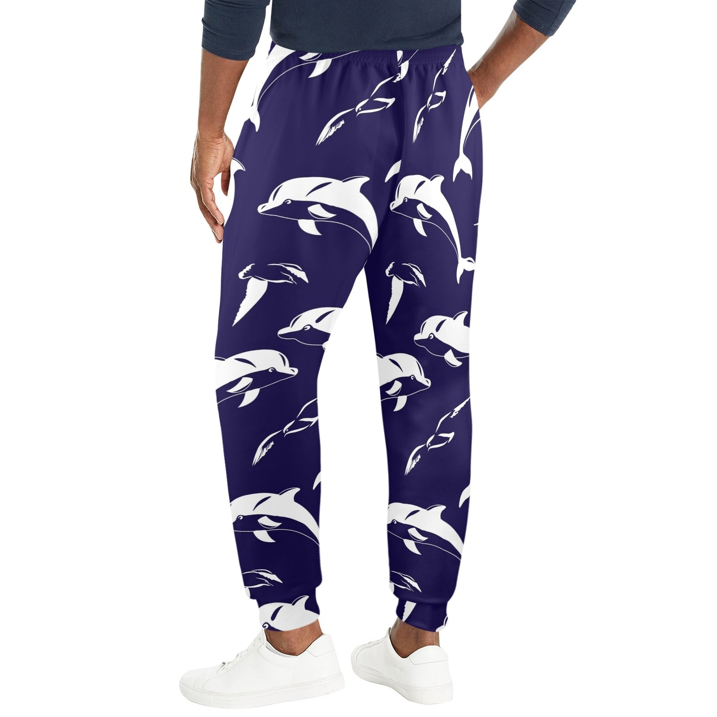 dolphin Design Print Pattern JJ0131 Men's Casual Track Pants