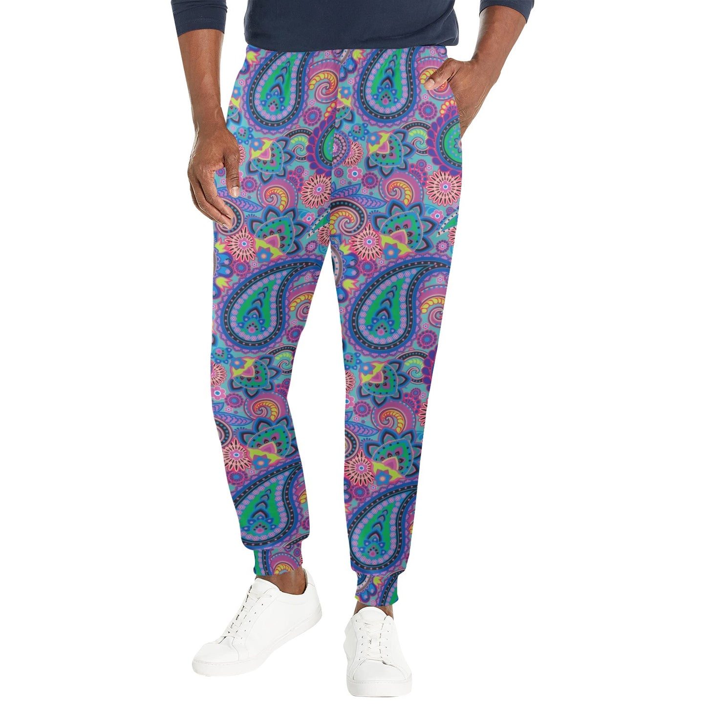 Paisley Colorful Pattern Print Design A02 Men's Casual Track Pants