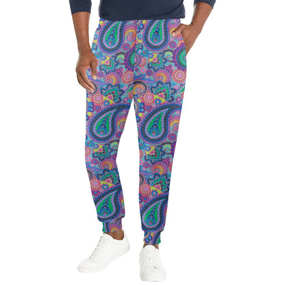 Paisley Colorful Pattern Print Design A02 Men's Casual Track Pants