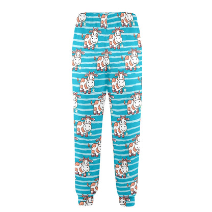 Cow Cute Print Pattern Men's Casual Track Pants