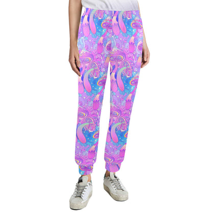Psychedelic Trippy Mushroom Print Women's Casual Track Pants