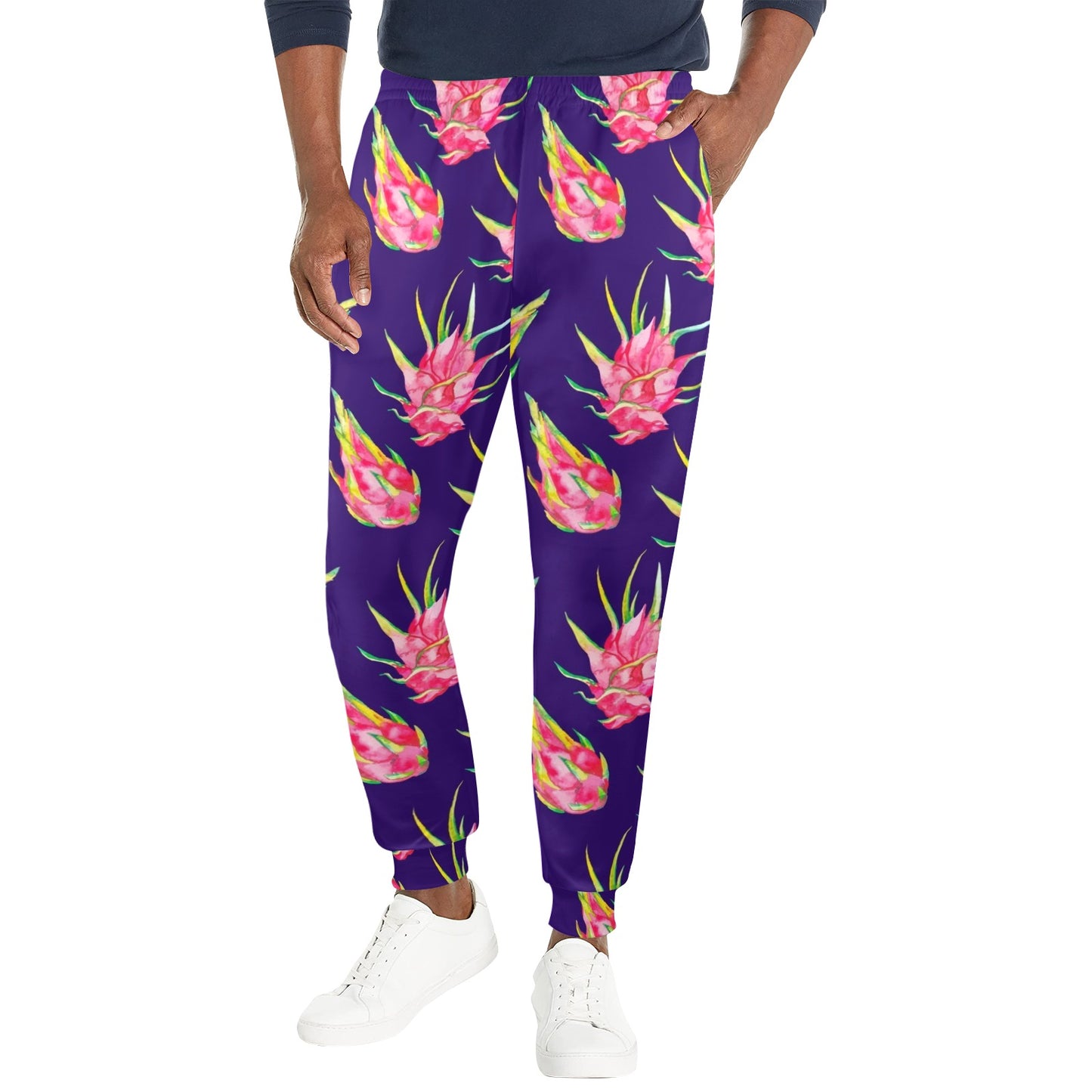 Dragonfruit Pattern Print Design DF02 Men's Casual Track Pants