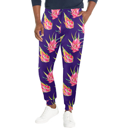 Dragonfruit Pattern Print Design DF02 Men's Casual Track Pants