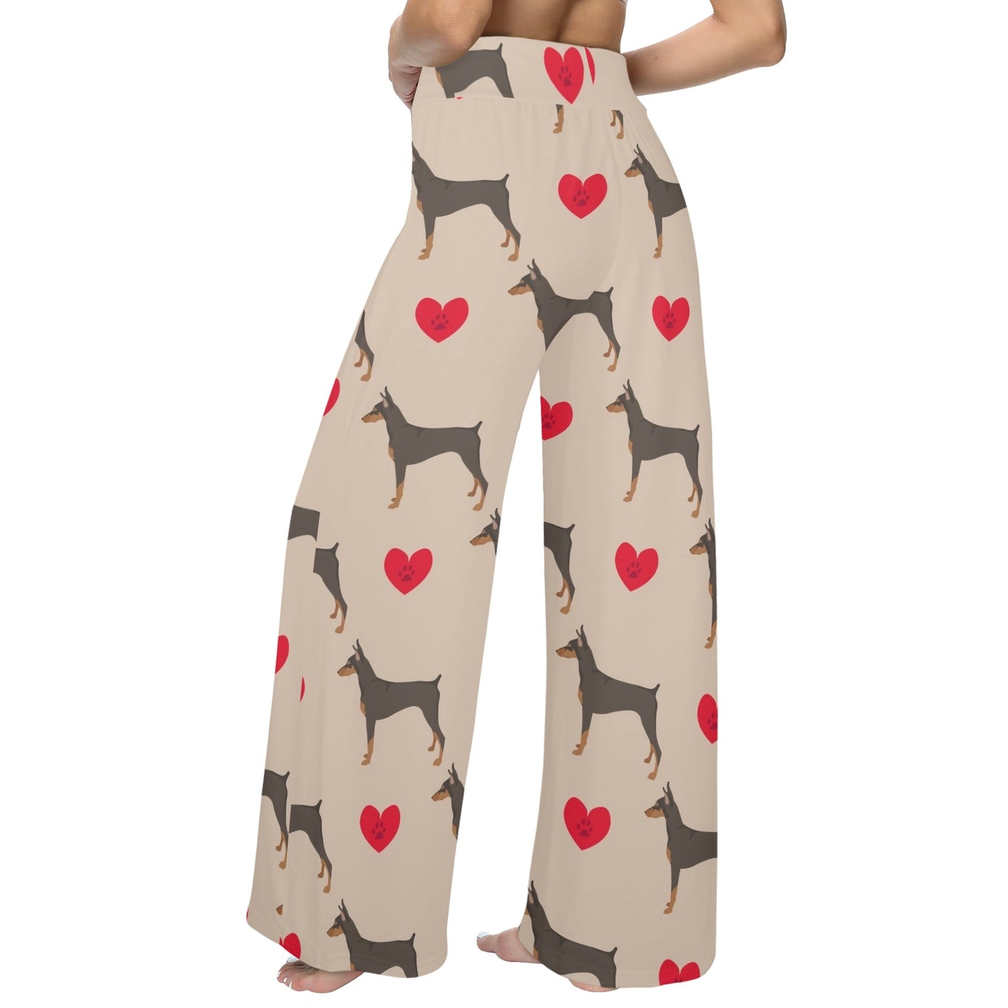 Doberman Pinschers Design Print Pattern JJ0113 Women's Wide Leg Lounge Pants