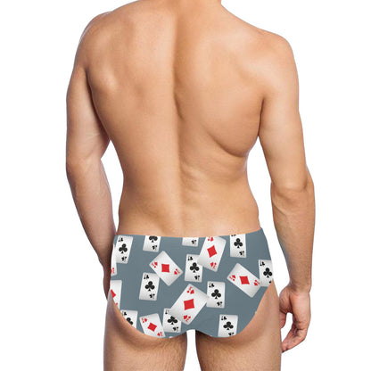 Poker Cards Pattern Print Design A05 Men's Swimming Briefs