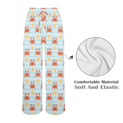 Crab Pattern Print Design 03 Women's Wide Leg Lounge Pants