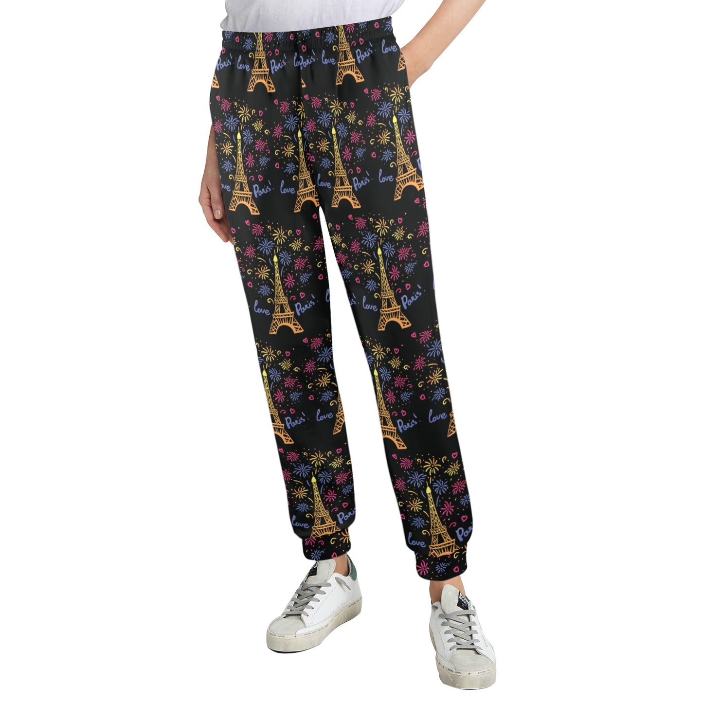 eiffel tower love Design Print Pattern JJ0181 Women's Casual Track Pants