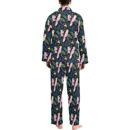 Cockatoo Pattern Print Design 03 Men's Long Pajama Set