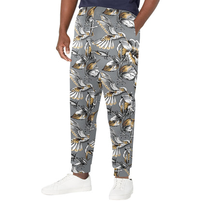 Hummingbird Pattern Print Design 02 Men's Casual Track Pants