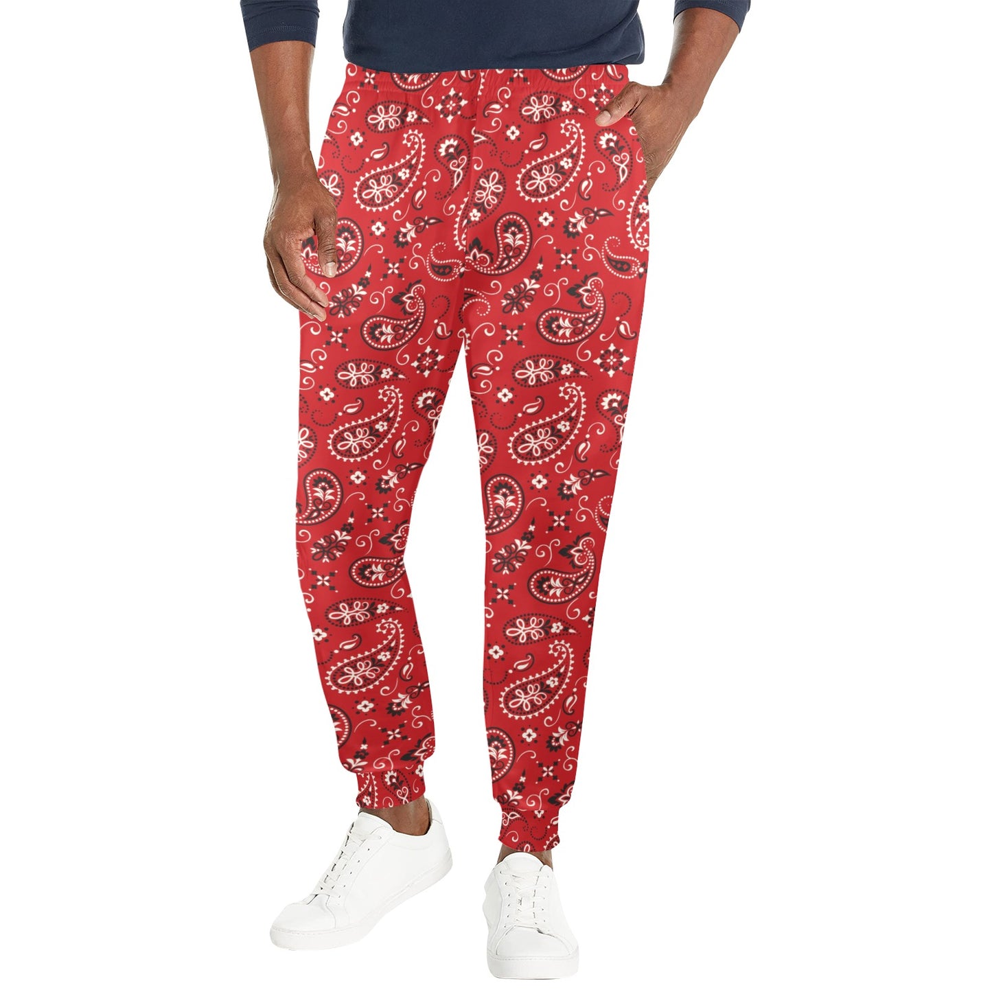 Bandana Paisley Red Print Design LKS3011 Men's Casual Track Pants