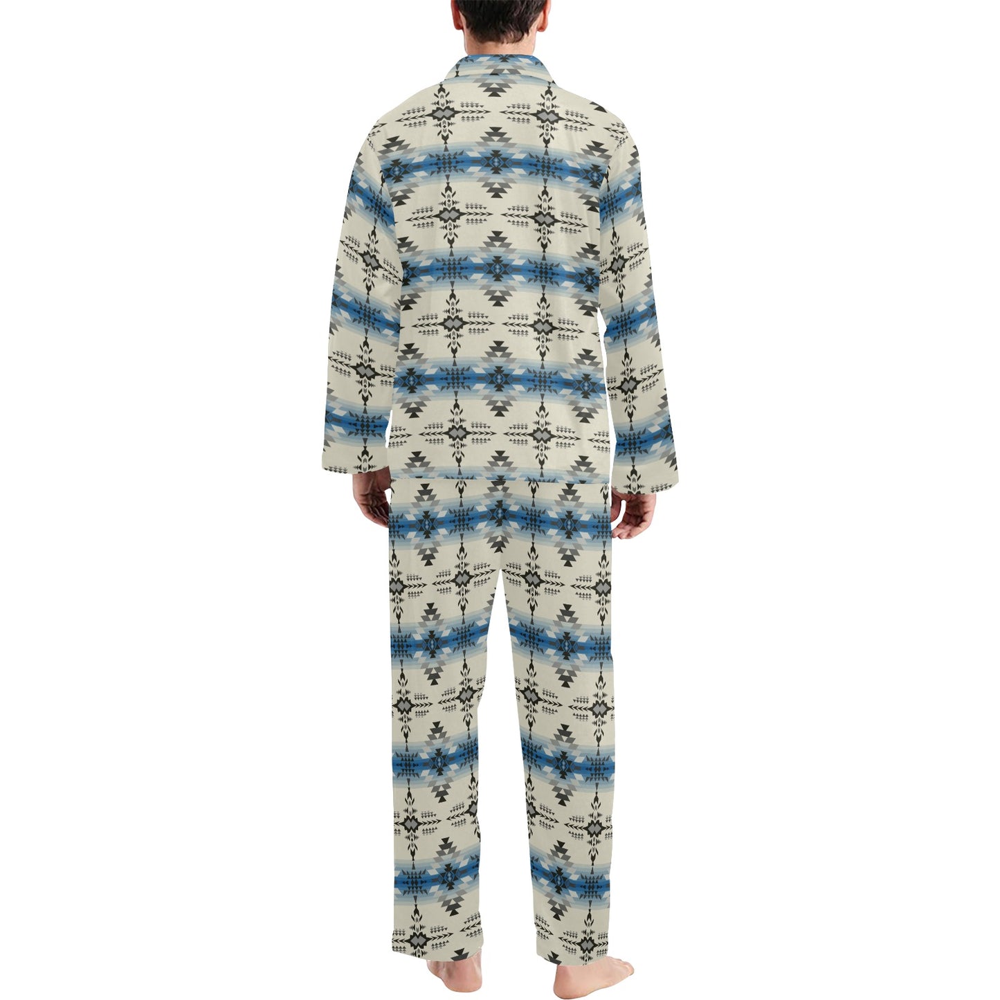 Southwest Pattern Print Design LKS304 Men's Long Pajama Set
