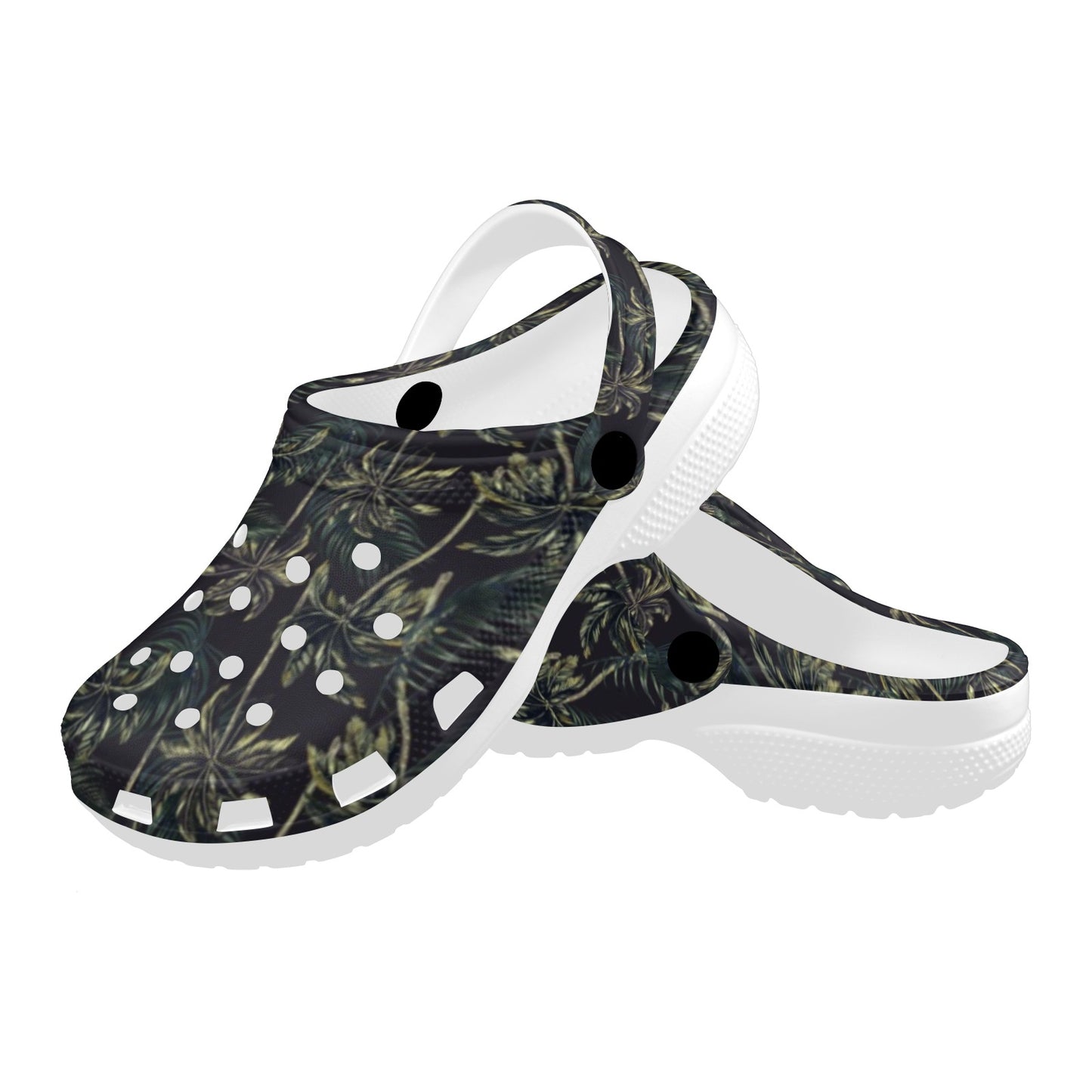 Palm Tree Background Design Print Unisex Clogs Shoes