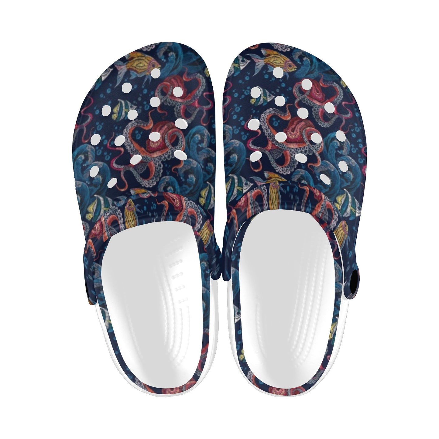 Octopus Deep Sea Print Themed Unisex Clogs Shoes