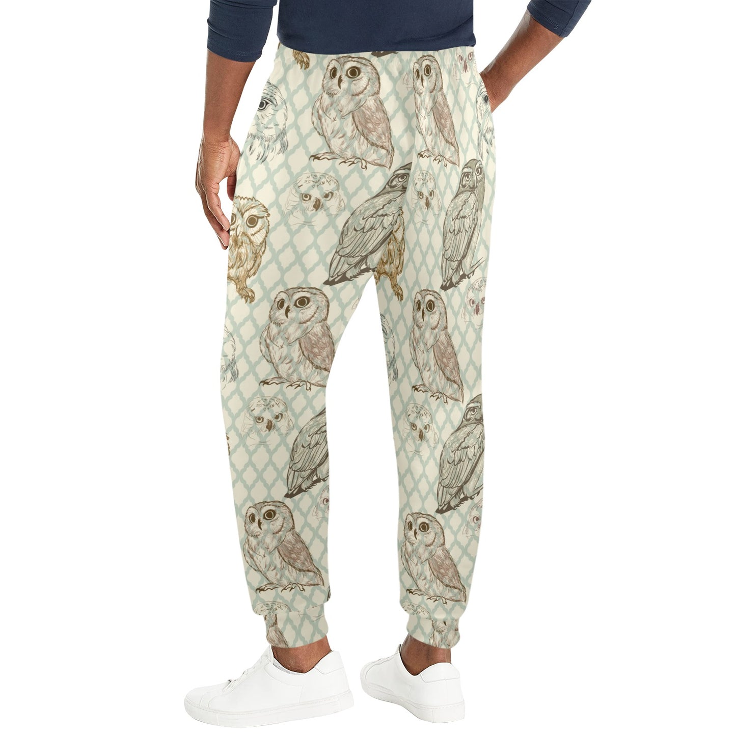 Owl Pattern Print Design A03 Men's Casual Track Pants