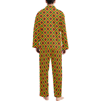 Rasta Reggae Color Cross Men's Long Pajama Set
