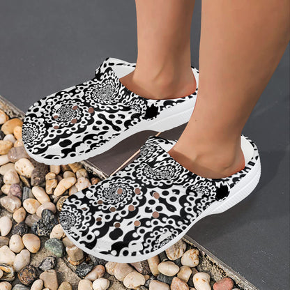 Yin Yang Spiral Design Print Unisex Clogs Shoes