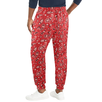 Bandana Paisley Red Print Design LKS3011 Men's Casual Track Pants