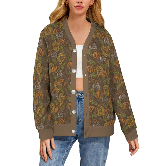 Thanksgiving Print Design LKS301 Women's Cardigan