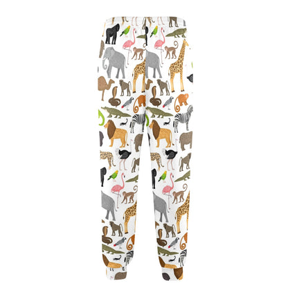 Zoo Animal Design Print Pattern JJ0412 Men's Casual Track Pants