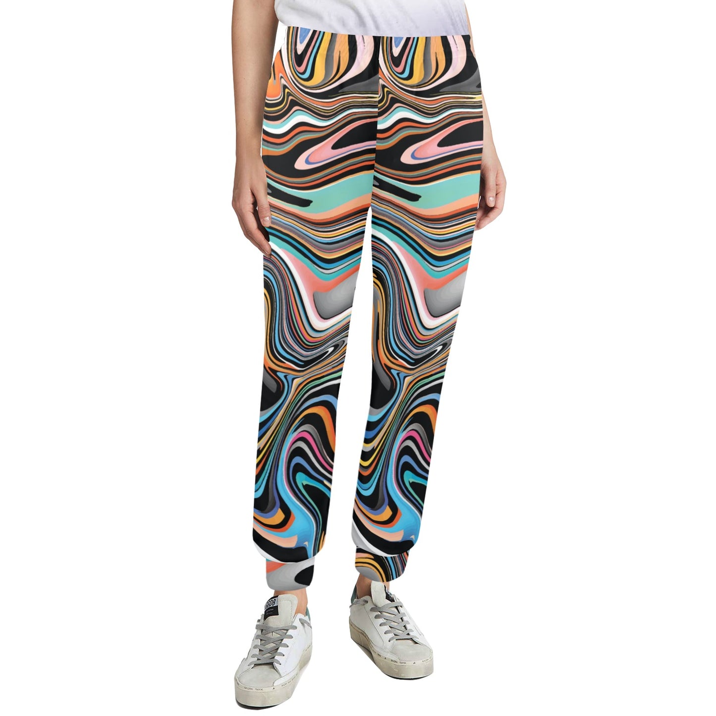 Liquid Pattern Print Design 02 Women's Casual Track Pants