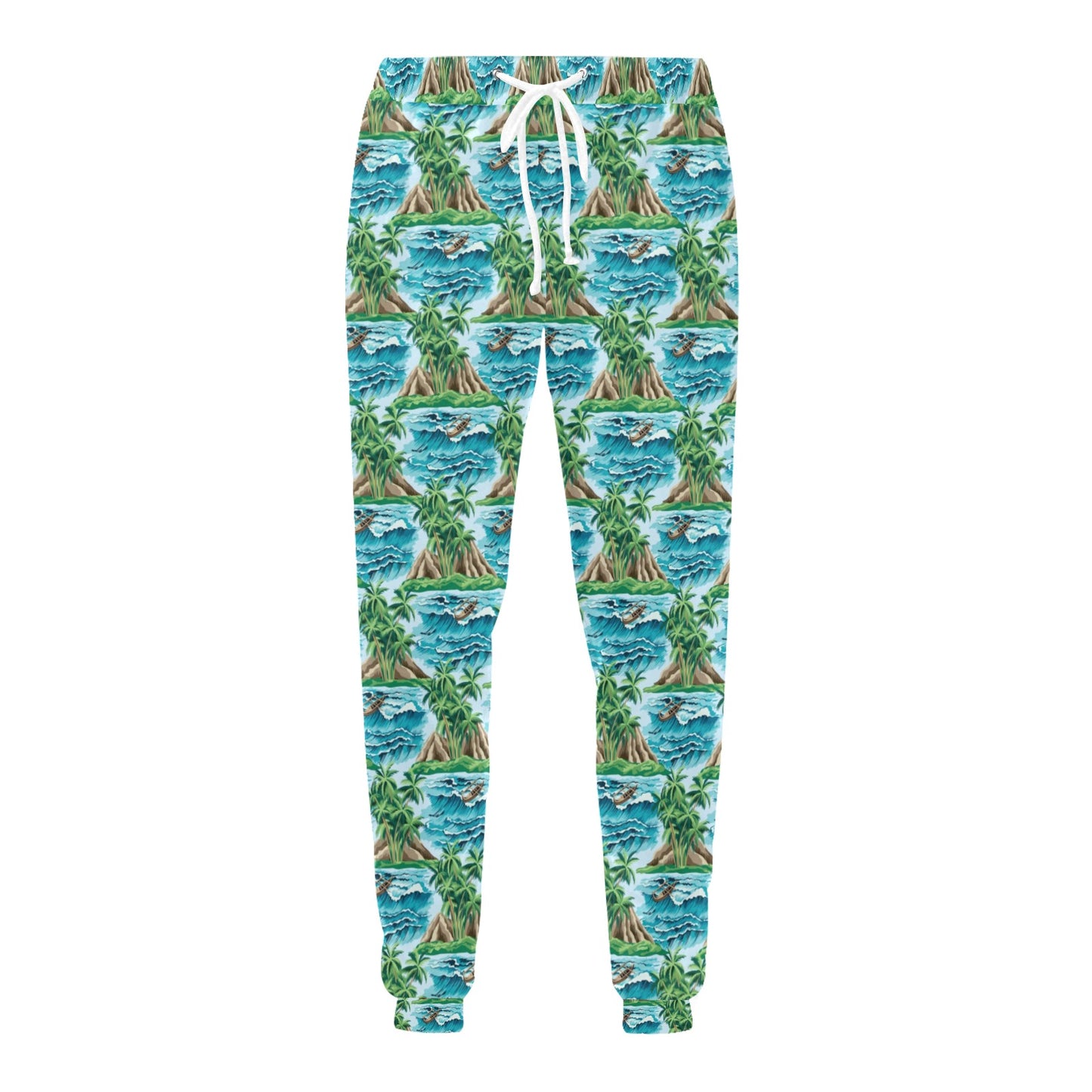 Palm Tree Hawaiian Themed Design Print Men's Sweatpants