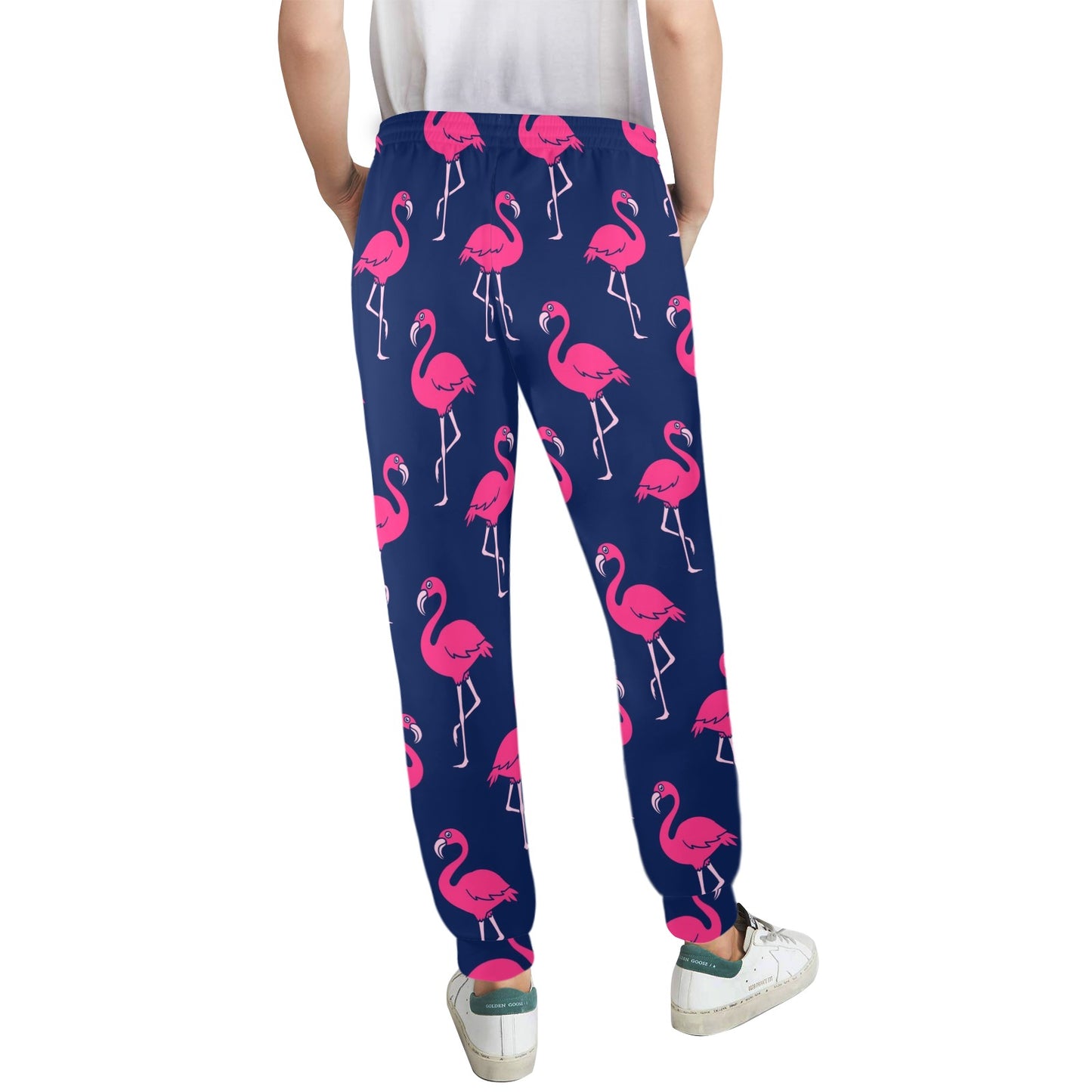 Pink Flamingo Pattern Women's Casual Track Pants