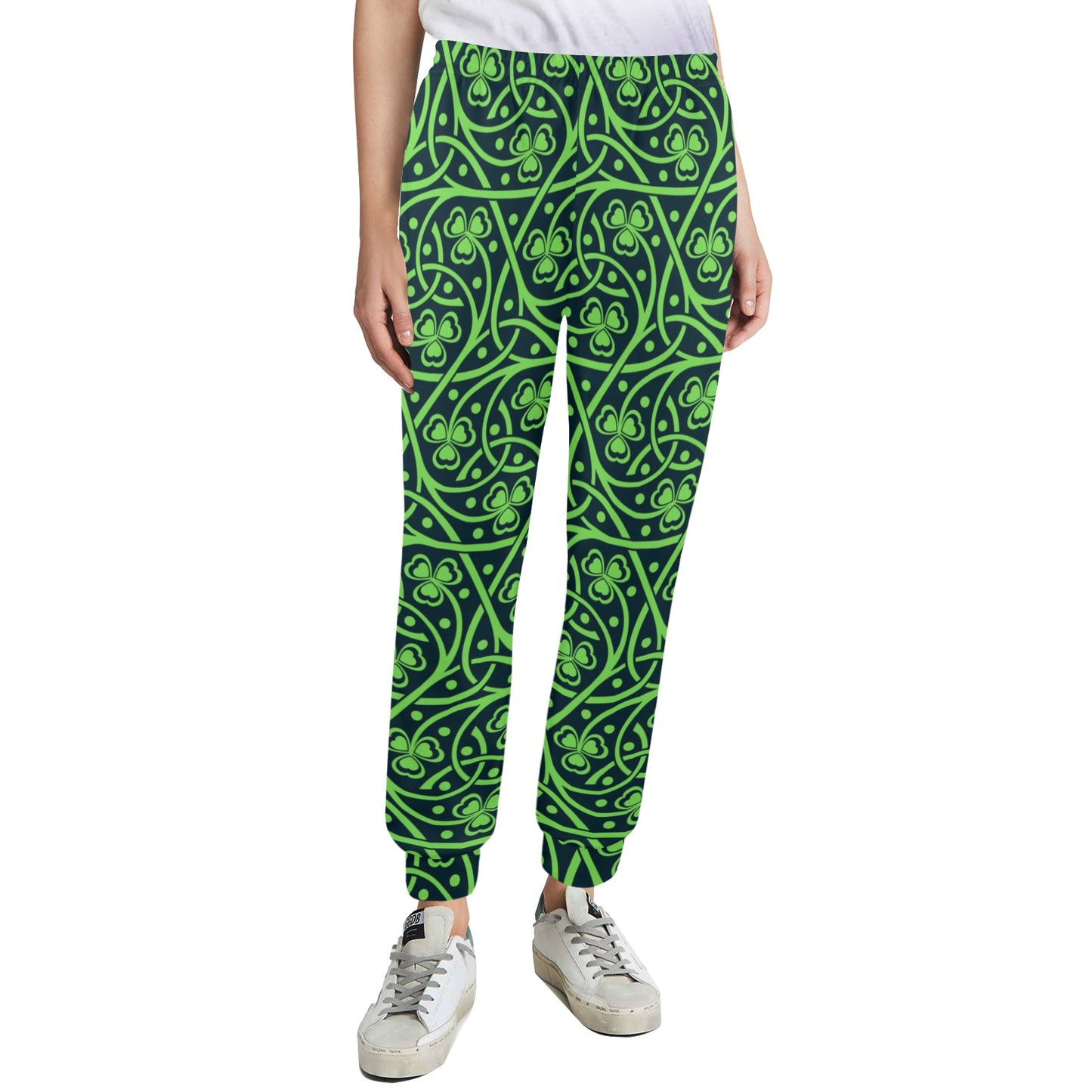 Shamrock Themed Print Women's Casual Track Pants