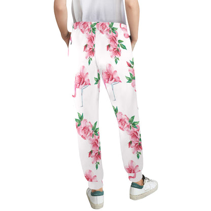 Flamingo Rose Pattern Women's Casual Track Pants