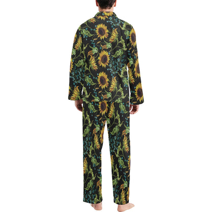Sunflower Print Design LKS308 Men's Long Pajama Set