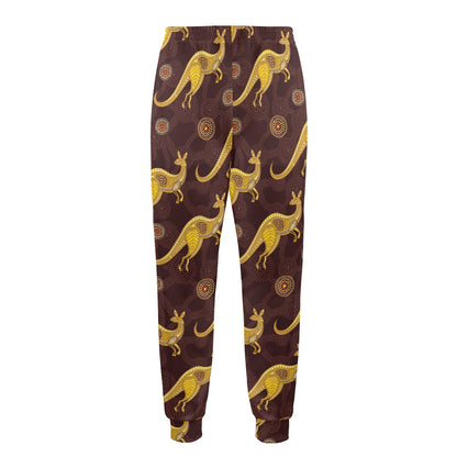 Kangaroos Aboriginal Pattern Print Design 08 Men's Casual Track Pants