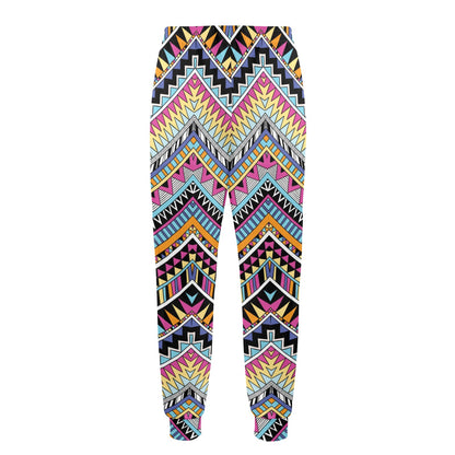 Multicolor zigzag Tribal Aztec Men's Casual Track Pants