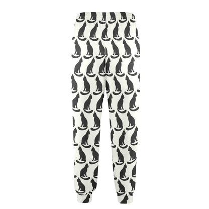 Black Cat Pattern Print Design 02 Men's Casual Track Pants