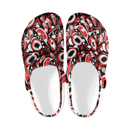 Totem Pole Texture Design Unisex Clogs Shoes