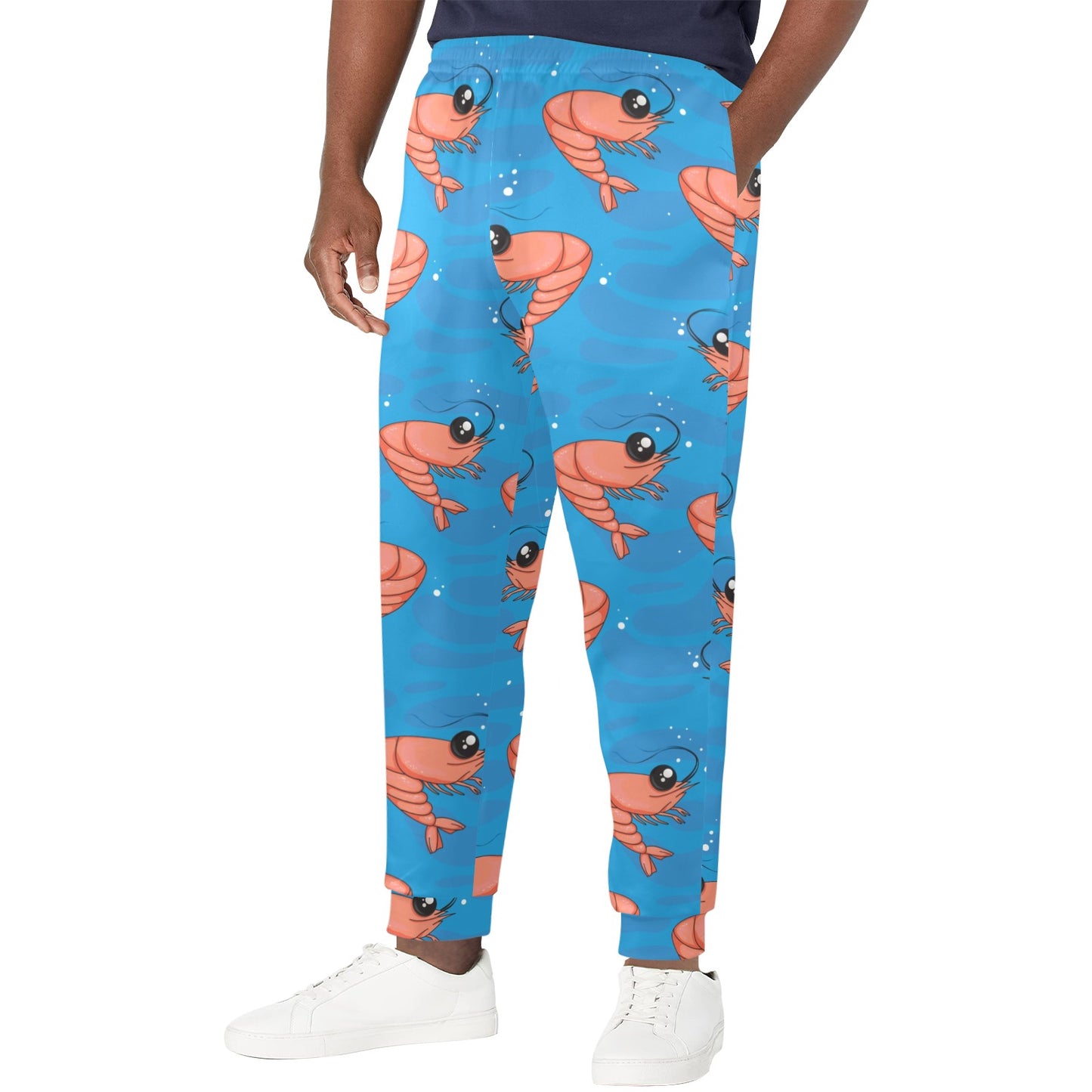 Prawn Cute Pattern Print Design 03 Men's Casual Track Pants