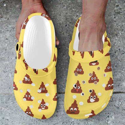 Emoji Poop Print Pattern Unisex Clogs Shoes