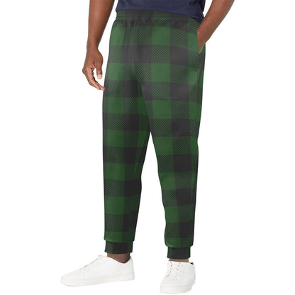 Buffalo check Green Pattern Print Design 02 Men's Casual Track Pants