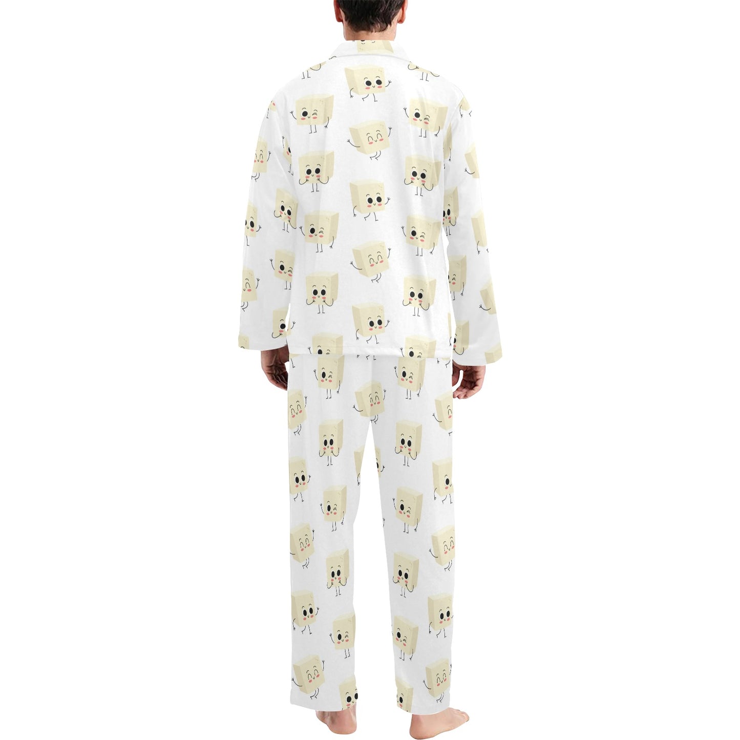 Tofu Print Design LKS301 Men's Long Pajama Set