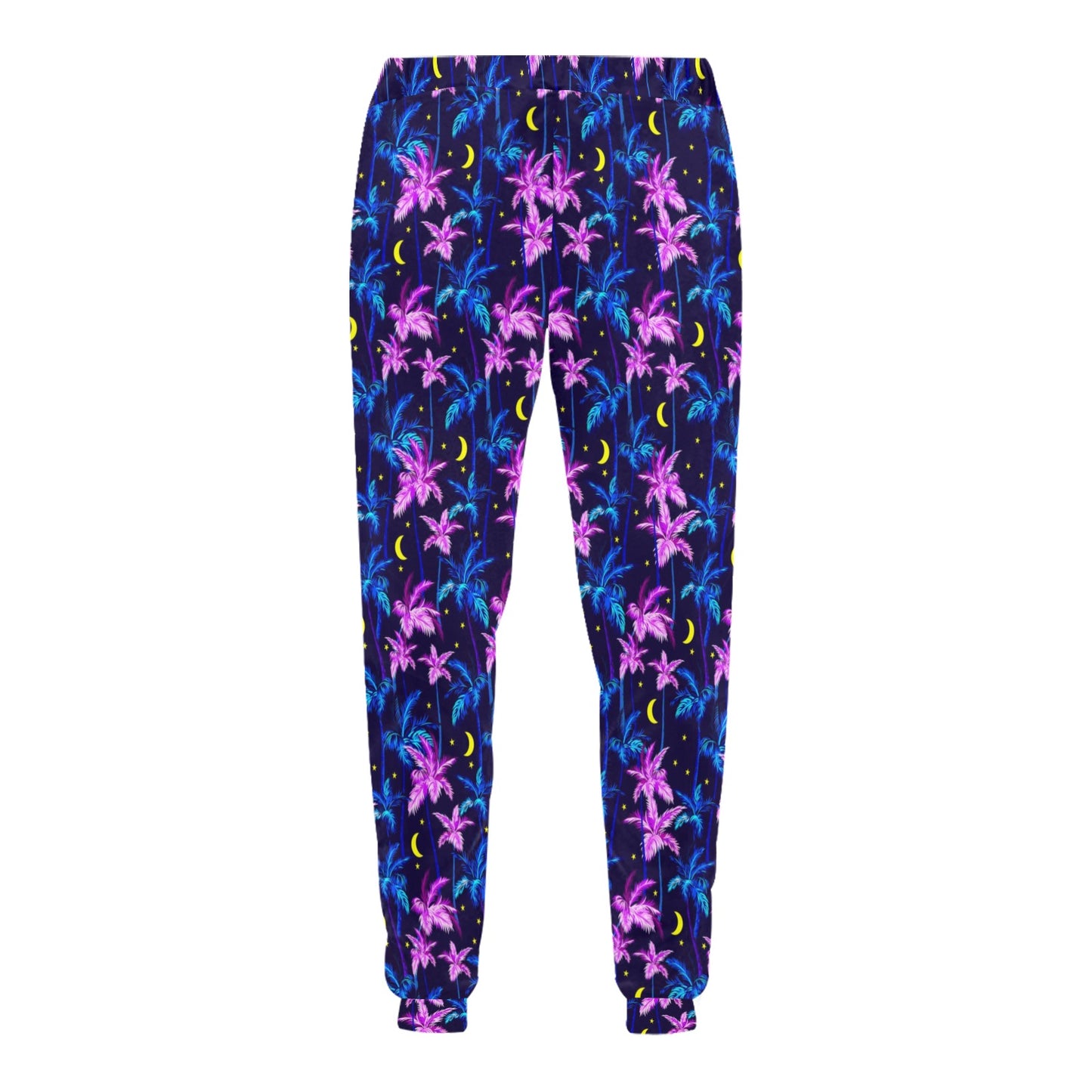 Palm Tree Night Scene Design Print Men's Sweatpants