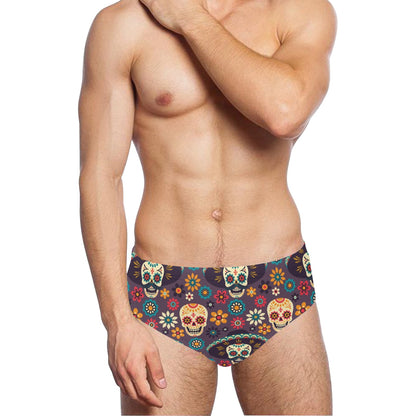 sugar skull Maxican Pattern Men's Swimming Briefs