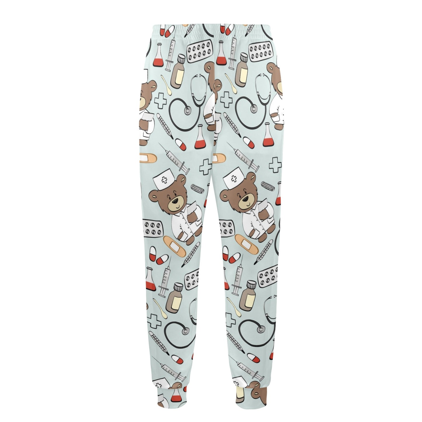 Nurse Bear Pattern Print Design A01 Men's Casual Track Pants