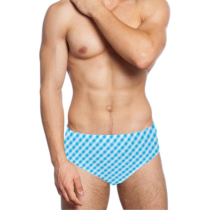 Gingham Print Design LKS401 Men's Swimming Briefs