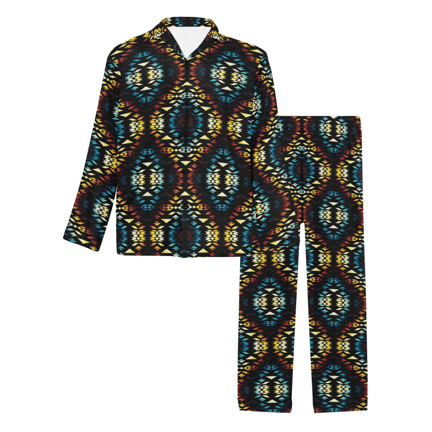 Tribal Pattern Print Design LKS309 Men's Long Pajama Set
