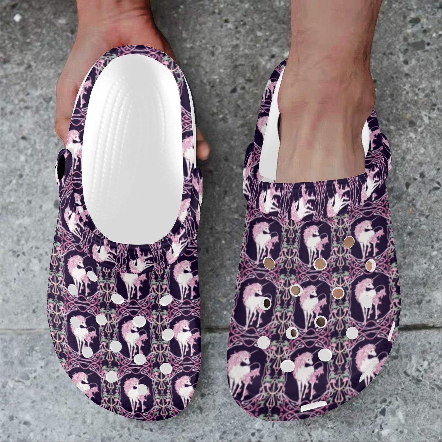 Unicorn Fantastic Flower Unisex Clogs Shoes