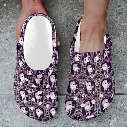 Unicorn Fantastic Flower Unisex Clogs Shoes
