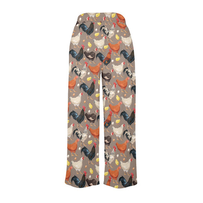 Chicken Evolution Pattern Women's Wide Leg Lounge Pants