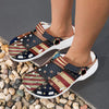 American flag Patchwork Design Unisex Clogs Shoes