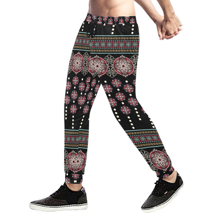 Ethnic Dot Style Print Pattern Men's Sweatpants