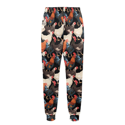 Chicken Print Pattern Men's Casual Track Pants