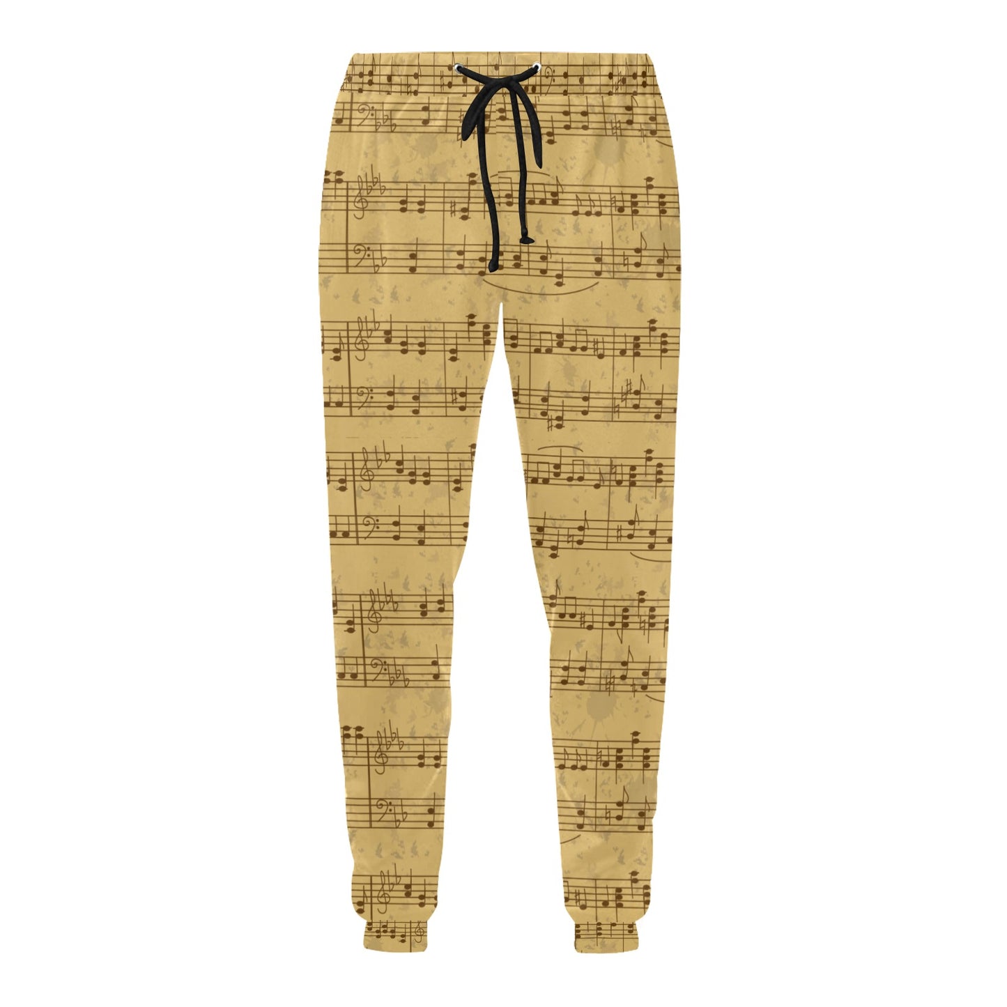 Music Note Vintage Themed Print Men's Sweatpants