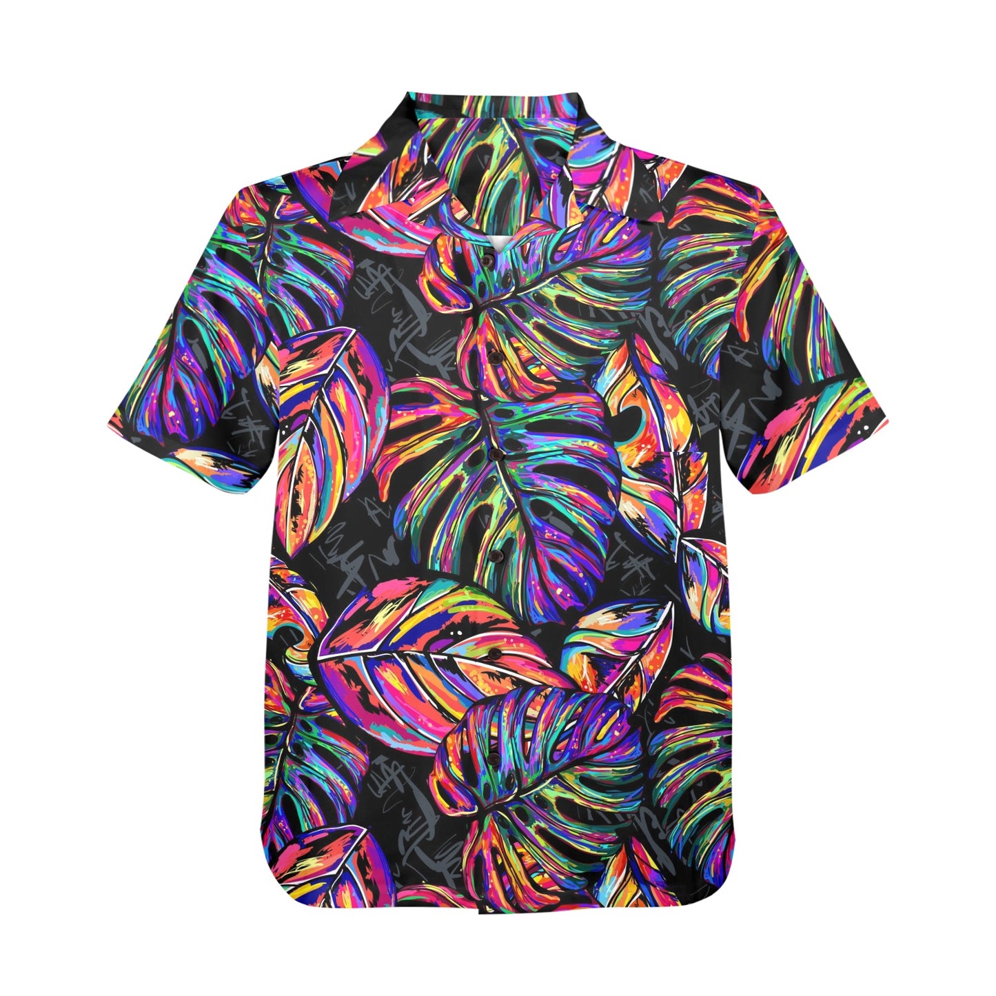 Neon Color Tropical Palm Leaves Men's Hawaiian Shirt